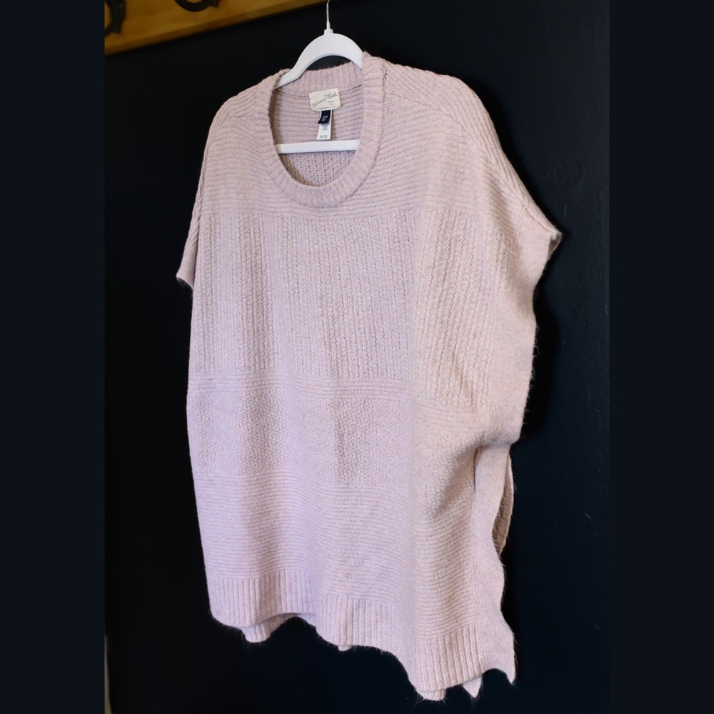 Universal Thread Light Pink Knit Poncho Pullover